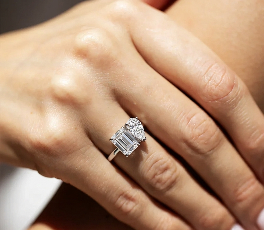Toi et Moi Moissanite Ring