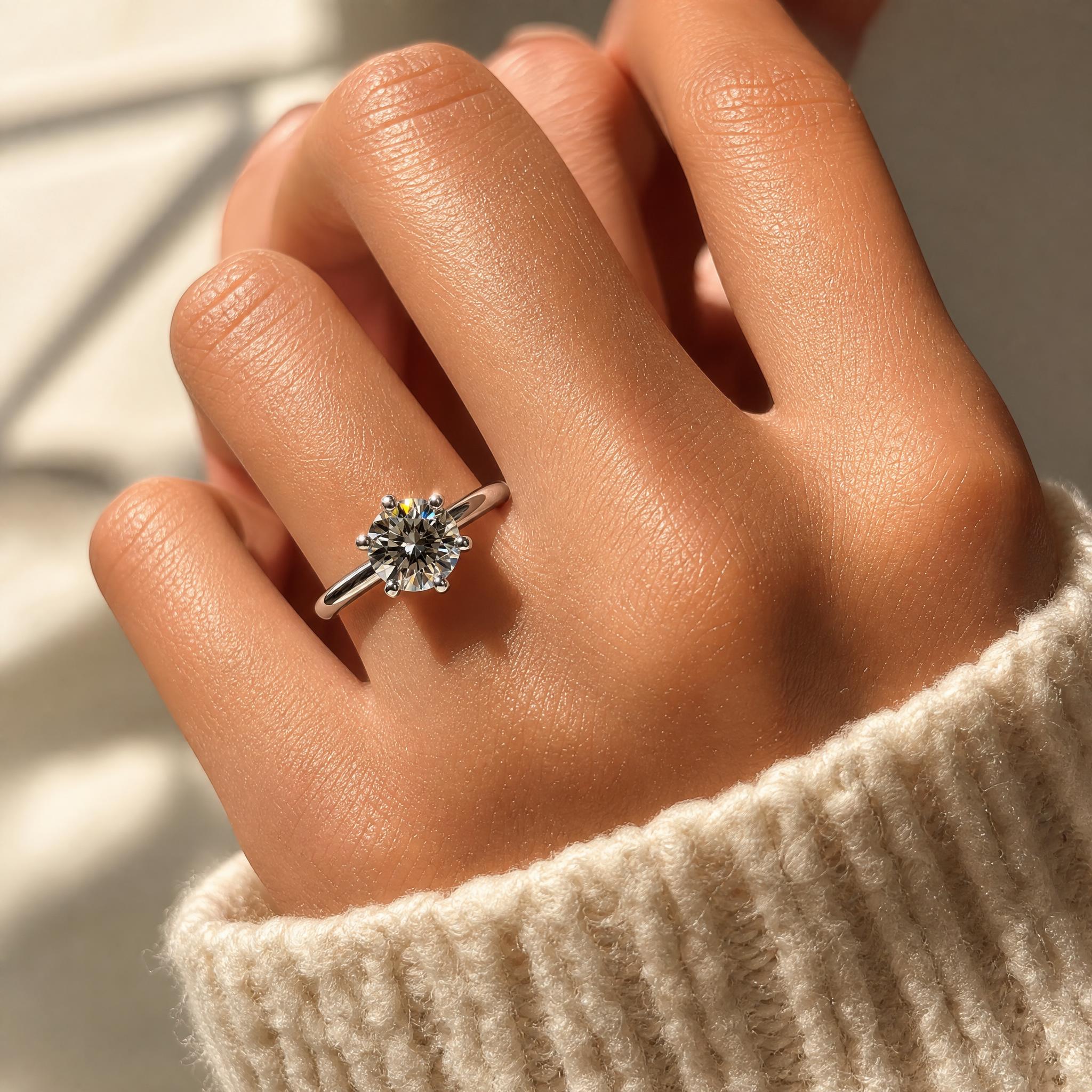 Solitaire Moissanite Ring